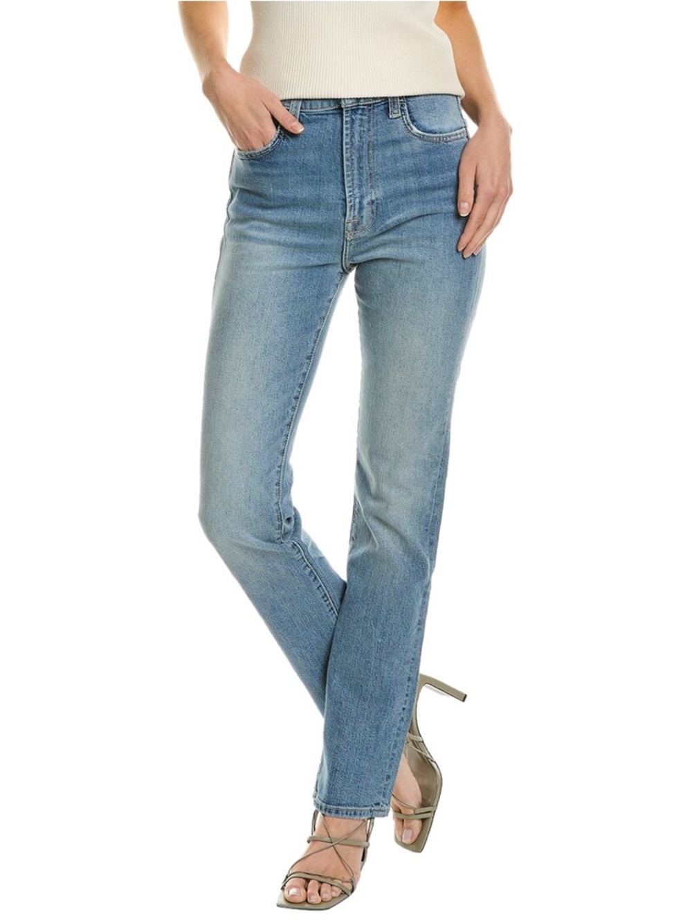 7 For All Mankind Easy Slim Light Wash Heart Embroidery Jeans Blue Size 27